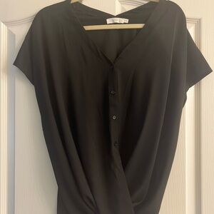 Lush Black V-Neck Top